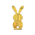 Detail of golden acrylic bunny mirror wall sticker with reflective surface for Easter decor - JM622S (18x9cm) / Gold