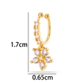 Gold plated copper nose ring with zircon sunflower pendant and 1.7cm height detail - Flower Style (2625-6#) / Gold