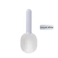 Pet food scoop and lid opener in grey-white color with ergonomic long handle design - White + Grey