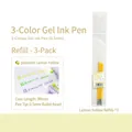 Set of 3 lemon yellow 0.5mm bullet tip gel pen refills, 99mm length for students - Gel Pen Refill (Lemon Yellow)