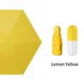 Lemon yellow mini folding sun umbrella with a compact waterproof storage case - Yellow (Plain Capsule)