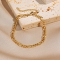 Elegant gold-plated Figaro chain bracelet with lobster clasp and extension link for women - Gold Figaro Chain (0070-6)