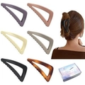 Matte triangle hair claw clips in purple pink beige grey black and amber colors - Set 1