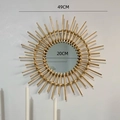Miroir mural en rotin tressé main de 49cm avec miroir central de 20cm style bohème - 49cm / Style D