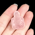 Mini natural rose quartz turtle carving with polished finish and translucent pink texture - Rose Quartz