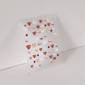 Adesivi per unghie 5D a rilievo con cupcake a cuore rosso e motivi dolci TS-2170 - TS-2170 Bean Paste Honey Heart Relief