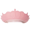 Pink crown-shaped baby shower cap made of soft silicone for ear and eye protection - Silicone Bath Hat Pink