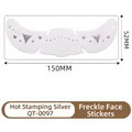 Silver metallic freckles face tattoo sticker with stars and hearts 150x52mm size - Silver Stamping Freckle Face Patch(QT-0097)
