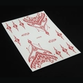 Tatuaje temporal de henna J1010 con encaje floral rojo para decoración de manos y muñeca - J1010 Rojo
