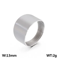 Anillo minimalista pulido de acero inoxidable de 13mm de ancho con perfil ligero de 2g - US 6 / Estilo Plateado (KR92627-K)