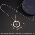 Collana con ciondolo dio del sole in stile streetwear in lega d'argento e acciaio inox - Dio del Sole Con Catena in Acciaio da 70cm