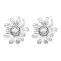 Silver daisy stud earrings with detailed textured center and polished metal finish - Little Daisy Stud Earrings Steel (MS-428)