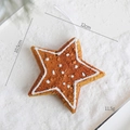 Gingerbread star Christmas ornament with white dot patterns and measurements - Star Shape