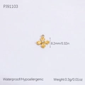 Vintage golden stainless steel cross pendant with zircon, waterproof and hypoallergenic - PJ91103 Vintage Cross (2 Pcs)