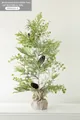 60cm frosted Christmas tree with white antlers, pine cones and rustic burlap base - 60CM Christmas Tree