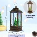 Christmas tree water lantern LED night light holiday decorative desktop ornament gift - Christmas Tree / Gold