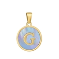 Pendentif lettre G en acier doré et nacre blanche pour un collier chic et élégant - G-Coquille Bleue
