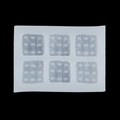 6-cavity square biscuit silicone mold with scalloped edges and dotted texture - 3# Square / Clear