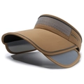 Khaki Outdoor Sonnenblende mit verstellbaren Seitenteilen und Netzoberseite - Verstellbar / Braun