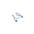 Rainbow U-shaped stainless steel septum cuff with spiked ends on a white background - Rainbow Spike