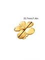 Anillo vintage de acero inoxidable bañado en oro de 18k con pétalos de flores texturizados - Flor de cinco pétalos
