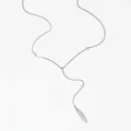 Minimalistische silberne Y-Halskette aus Edelstahl mit kleinen Perlen und Spindelanhänger - Silbernes Y-förmiges Shuttle-Modell (PD1473)
