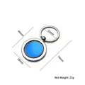 Portachiavi girevole in metallo argento con intarsio blu circolare da 23g - Rotondo X-1357 / Blu