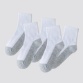 Kids athletic crew socks in white and grey color block with ribbed cuffs pack - Light Grey Contrast (Pack of 5)