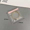 9x9cm thickened EVA jewelry storage bag with pink zipper for bracelets and earrings - 50 Silk Pink Transparent Zipper Bag / 9x9cm