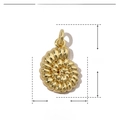 Detailed view of a golden nautilus shell pendant with 16mm height and copper texture - Nautilus Shape
