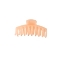 Pink jelly semi-circular hair claw clip for thick hair with large teeth design - Orange