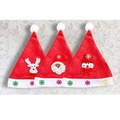 Trois bonnets de Noël festifs avec motifs 3D de renne, Père Noël et bonhomme de neige - Enfant - Appliqué Non-tissé - Style Aléatoire