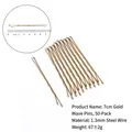 50 pieces of 7cm gold wavy hair clips made of 1.3 gauge steel wire for styling - 7cm Wavy-Thickened (50pcs) / Gold