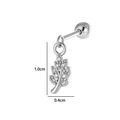 Silberner Blattohrring mit Zirkonia, Barbell-Piercing-Schmuck Größe 1,0x0,4 cm - Blatt (2640-9#) / Silber