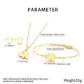 Parámetros detallados de tamaño para el conjunto de joyas elefante dorado y collar - Juego de Tres Piezas Dorado (KS119847-K)