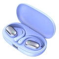 Lavender OWS open-ear wireless earbuds with LED power display and silver finish - Blue