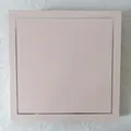 Overhead view of a minimalist pink square gift box with silver trim on plush background - Pink Empty Gift Box