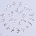 Poliertes S925 Sterlingsilber Alphabet Anhänger A-Z für DIY Schmuckherstellung - Buchstabe-A / Silber