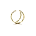 Minimalist double layered moon nose ring in polished golden stainless steel - Flat Moon / Gold