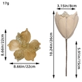 Champagnerfarbene Glitzer Weihnachtsblume 22cm Blüte mit 26cm Stiel für Weihnachtsbaumdekor - Gold