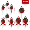 Christmas red and green swirl lollipop ornaments in small medium and large sizes - Red & Green