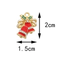 Christmas alloy bell pendant with red enamel, gold bow, and rhinestones, size 2cm x 1.5cm - 8# Double Bells with Rhinestone (1.5CM×2CM)