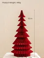 Large 82cm red honeycomb paper Christmas tree decoration for 2025 holiday party scene - Red Christmas Tree - Medium