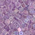Bulk 5mm purple iridescent glass sugar cube beads with AB rainbow finish for DIY jewelry - 5mm 10g/Pack Approx 50pcs / Light Purple