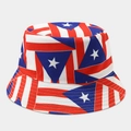 Dettaglio del cappello alla pescara con bandiera di Porto Rico e cuciture rinforzate - M (56-58cm) / Elemento bandiera Porto Rico (Colore #15)