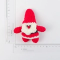 Handmade crochet Santa Claus keychain pendant measurement in red and white yarn - 3D Santa Claus Doll