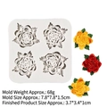 White silicone mold with 4 rose cavities for soap or aromatherapy gypsum crafts - Grey 2#
