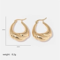 Detailed size specifications of gold chunky twisted hoop earrings with weight details - Square Triangle Irregular-Gold
