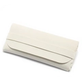 Creamy beige faux leather sunglasses pouch with lychee texture and buckle strap - Thin (1.6mm) / White Litchi Grain