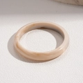 Detail of bohemian resin bangle featuring cream and brown marble texture in minimalist style - Thin Round Marble Texture Resin Bangle / Beige Bangle